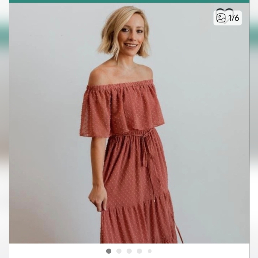 Women's Baltic Born Swiss Dot Maxi Dress - Dusty Rose